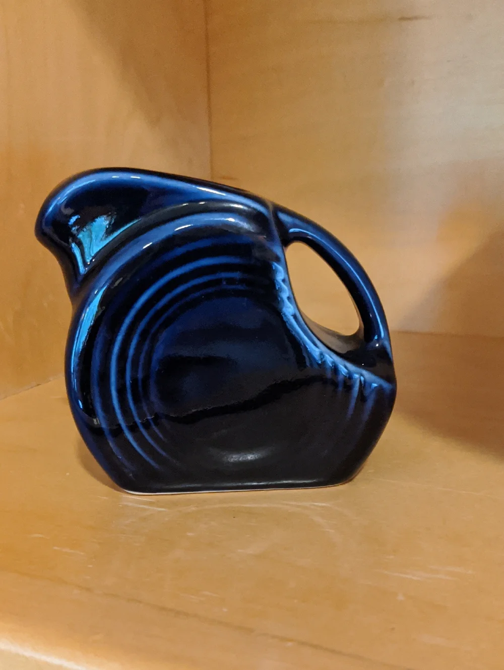 Fiesta Mini Disc Disk Pitcher Cobalt Blue Fiestaware Small Creamer Replacement - Picture 2 of 5
